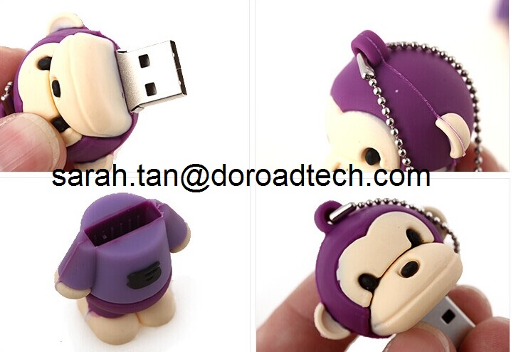 Real Capacity Custom Cartoon PVC USB Flash Drive (free mold)