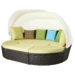 Wicker Garden Powder Coating Aluminium Frame Outdoor Sunbed