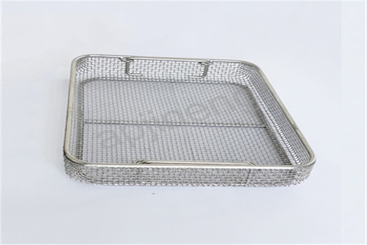 Silver Medical Wire Mesh Basket Stainless Steel customized For Hospital