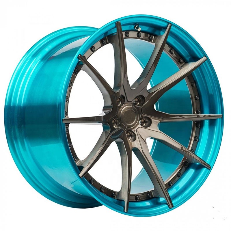 Customized 2 piece super deep dish concave brushed bronze polished wheel rim for sale