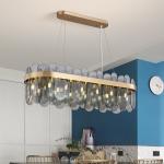 Smoky Gray Glass Chandelier For Living Dining Room Rectangle island chandelier