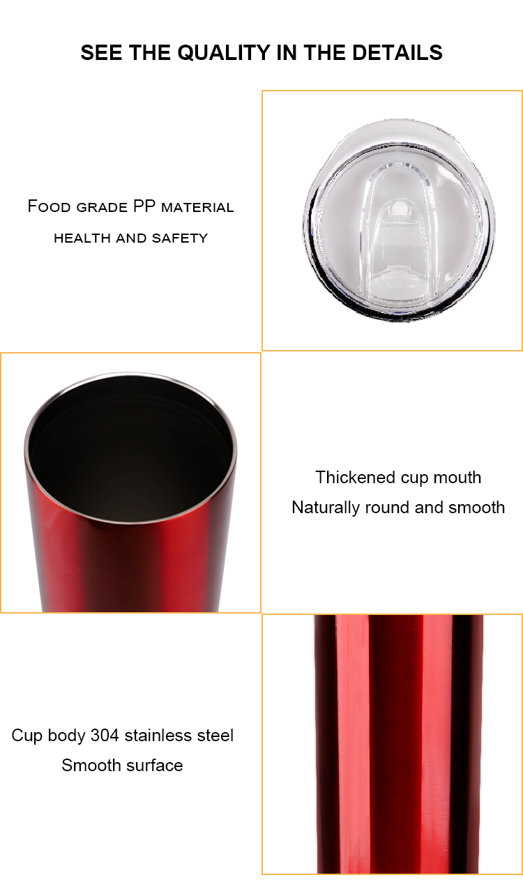 2020 Factory WeVi Double Wall Vacuum Insulated Stainless Steel 20oz Travel Skinny Straight Cup With Straw