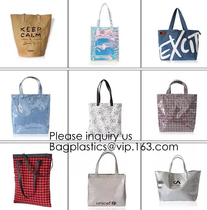 Manufacturer Custom Logo Transparent Clear PVC Plastic Portable Packaging Promotional Gifts Shopping Tote Bag, bagease