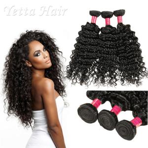 Quality Peruvian Virgin Curly Hair Extensions / Soft 100% Human Hair Wefts wholesale