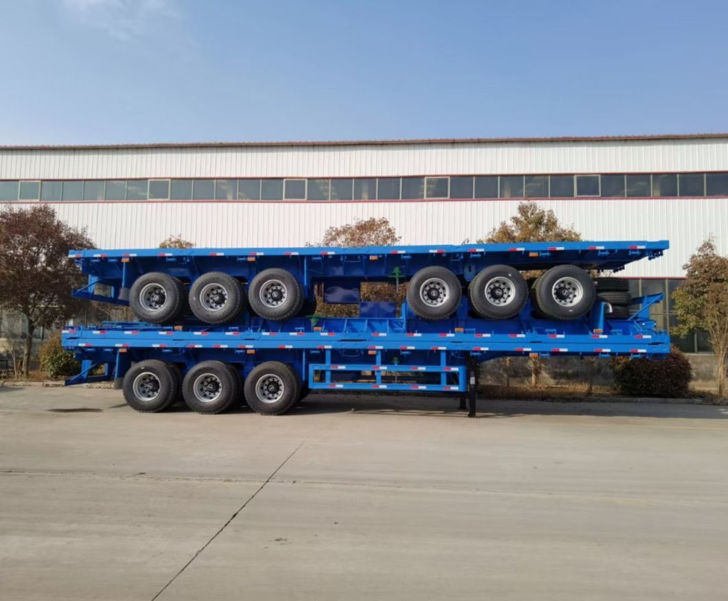 3 Axles Flatbed Container Transport Truck/Semi Trailer for 20FT/40FT Container