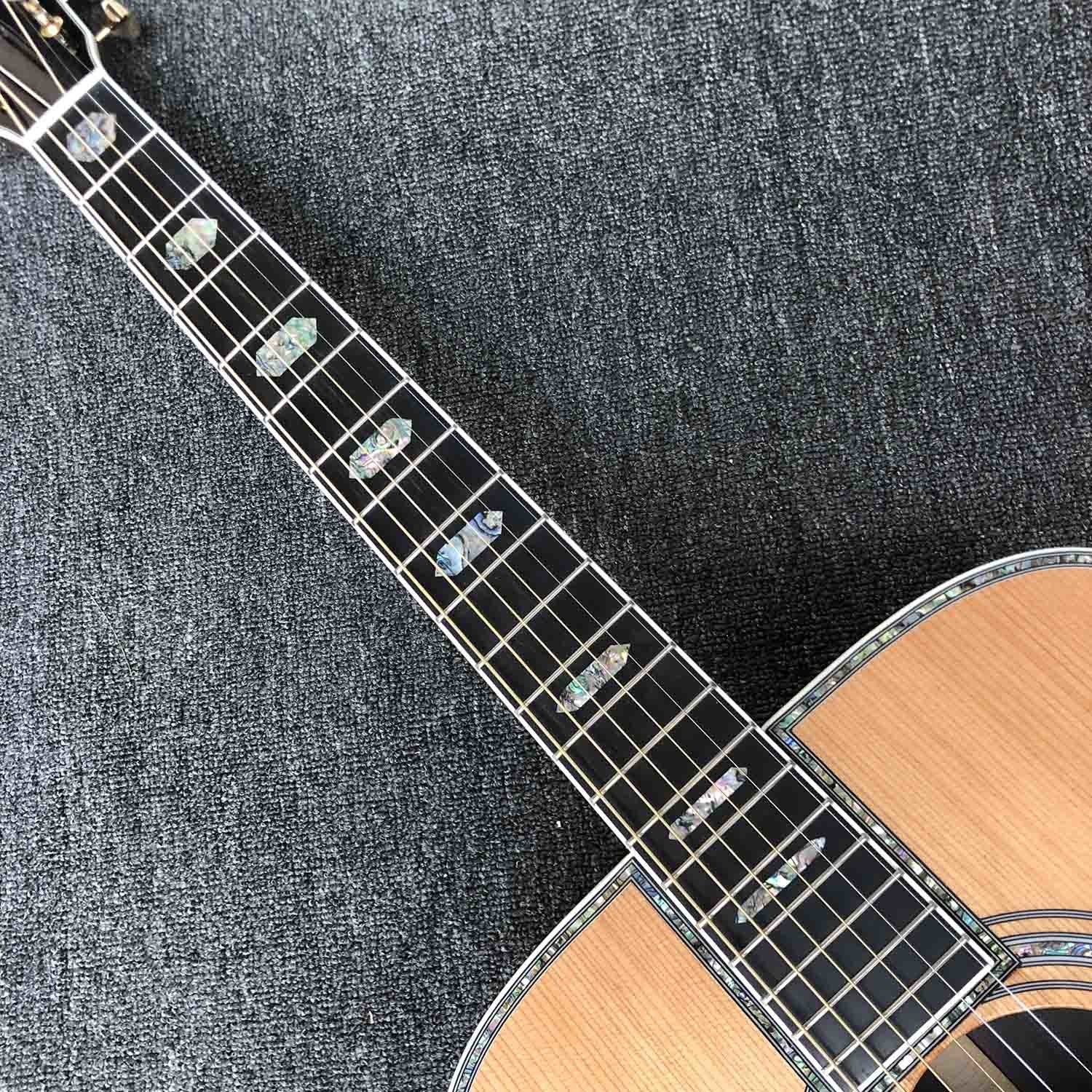 Custom AAAA All Solid Cedar Wood Dreadnought 41" Professional Customized Acoustic Guitar with Tuner Made in Taiwan