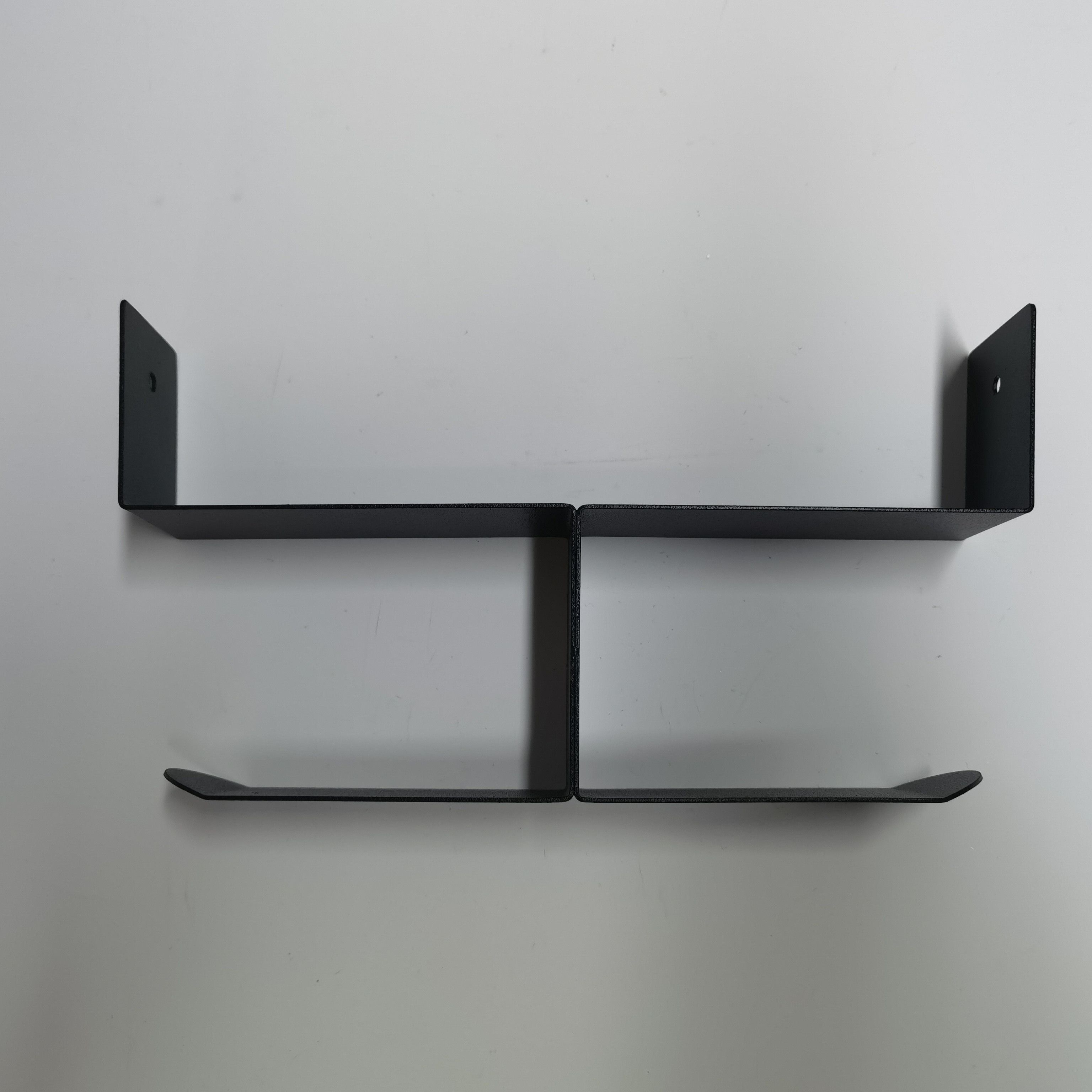 Black Steel Under Desk Storage Shelf 8*9inch Dual Headset Hanger Hook Holder for Storage