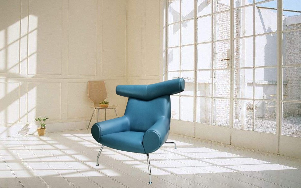 Nordic design Modern Hotel Lobby Lounge Ox Chair Designer Office Sofa Armchair by fiberglass leather