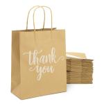 Customized Logo Online Custom Stylish Thank You Kraft Paper Bag for Supermarket
