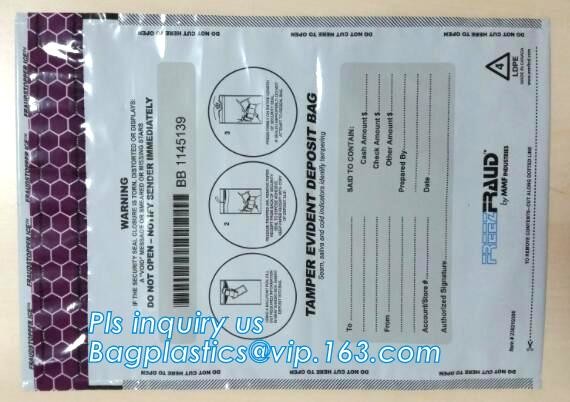 Opaque Tamper Evident Sealing Plastic Bank Money Steb Security Bag / Custom Self Adhesive Plastic Courier Bag, bagease