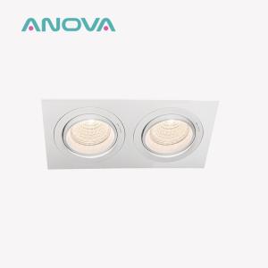 Quality Dual-Head Square Recessed Spotlight 20° Tilt &amp; Rotating Housing wholesale