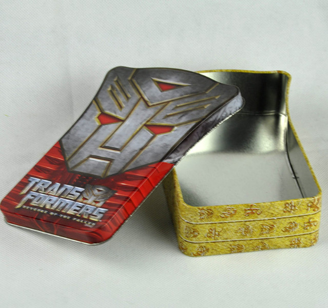 Mini Embossed Tin Can Custom Design Accepted Transformer Shield Box