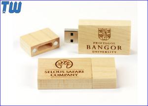 Quality Big Block Thumb Drive Natural Wood Bamboo Material Magnet Connected wholesale