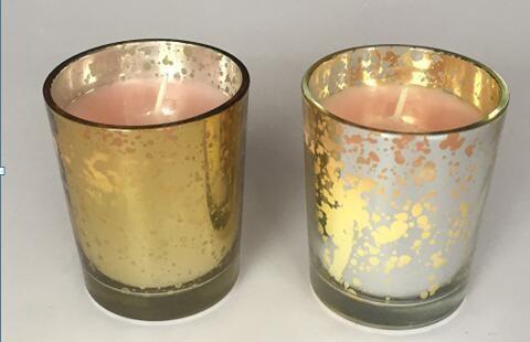 100% paraffin Xmas glass scented candle with orange fragrance packed into gift