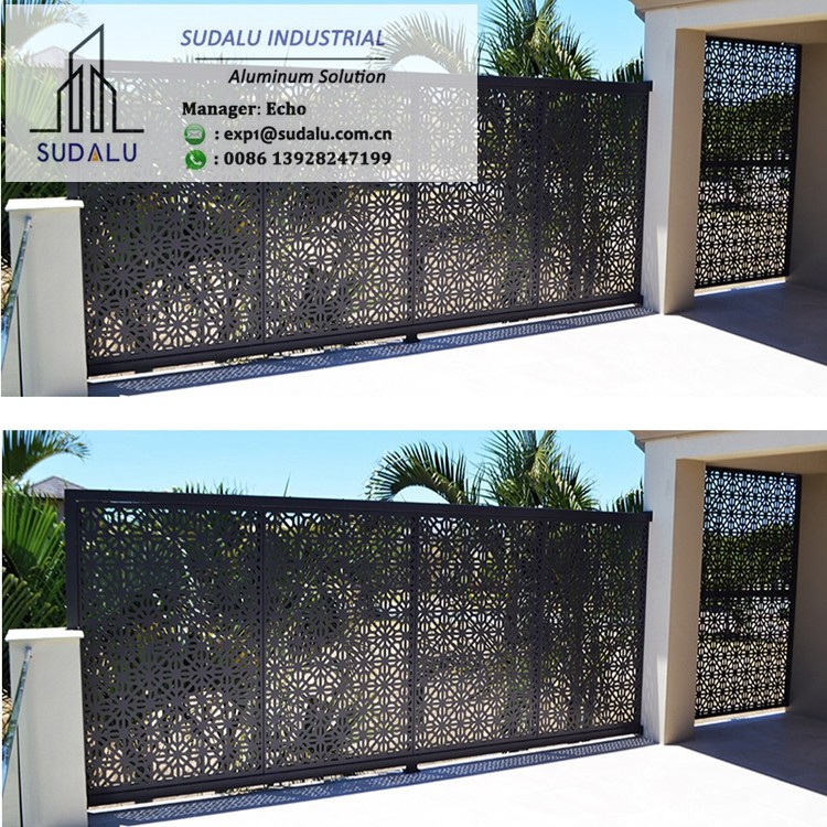 SUDALU RAL Powder Coating OME Aluminum Laser Cut Decoration Panel Fence/ Gate Metal Perforated Panel