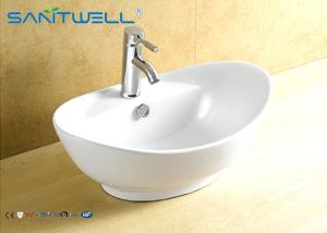 Quality AB8001 Ceramic Bathroom Sink Oval Shaped Wash Basin 590*390*215mm wholesale