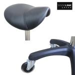 Enhanced Silent Wheel 75mm BIFMA Test Black Saddle Chair Beauty Salon, Dentist's