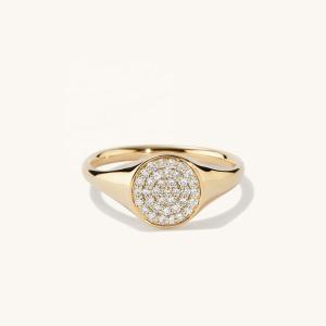 Quality OEM ODM Mens 14K Gold Signet Ring Women'S Zircon Gold Ring Customized wholesale