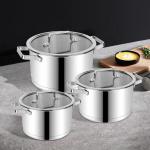 High Quality Kitchenware 6 Pcs Stainless Steel Soup Pot Set Cookware Set With