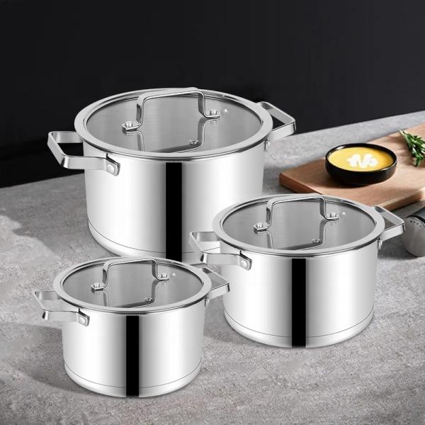 High Quality Kitchenware 6 Pcs Stainless Steel Soup Pot Set Cookware Set With