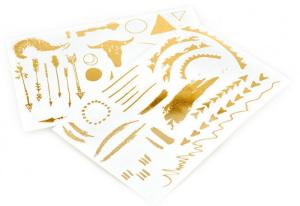 Quality Gold &amp; Silver Metallic Temporary Bling Tattoos wholesale