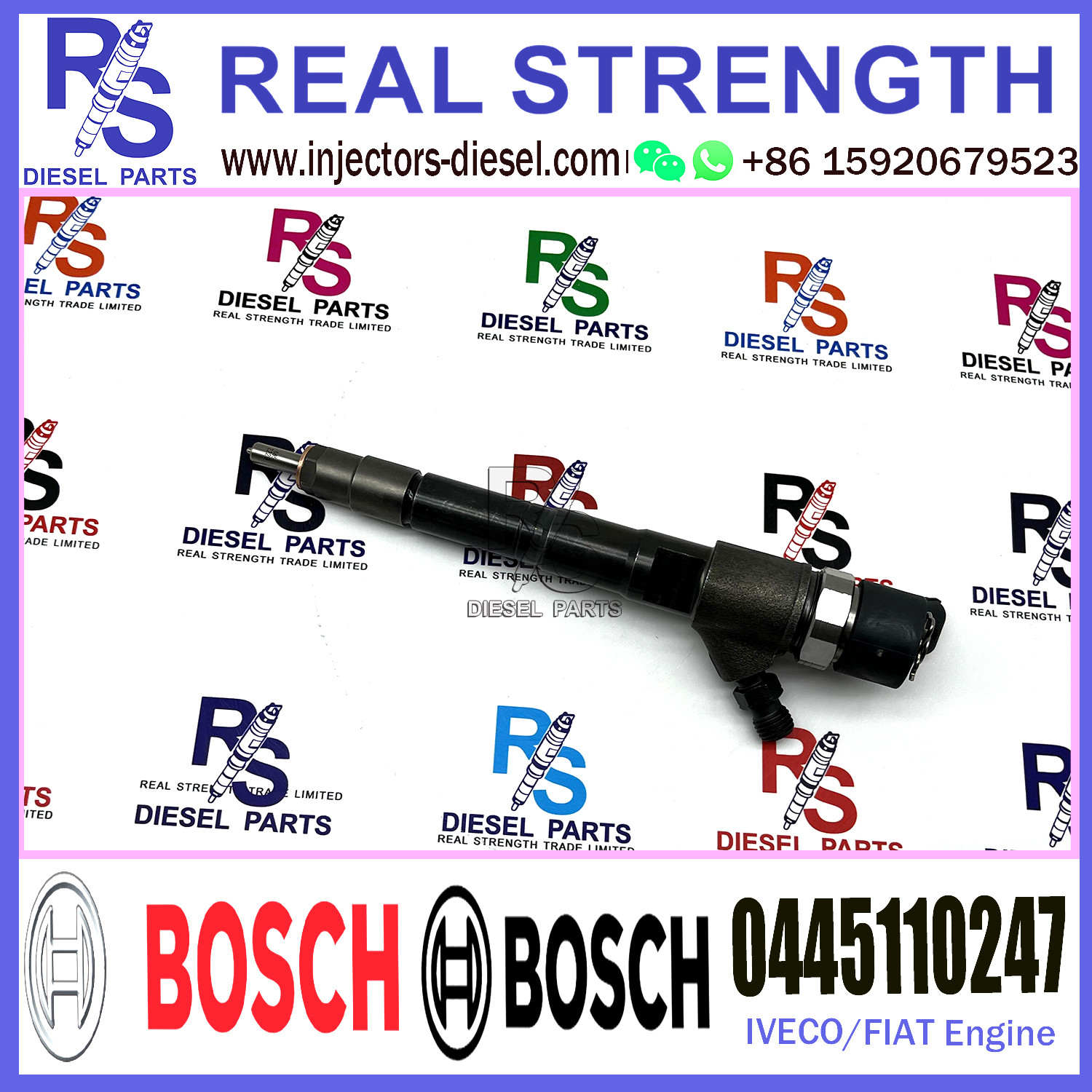 BOSCH injection 0445110247 Diesel Fuel Common Rail Injector 0445110247 0986435163 For FIAT/IVECO 3.0D Engine