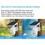 4MP WiFi Battery Security Camera 15600mAh Battery Powered PTZ Camera