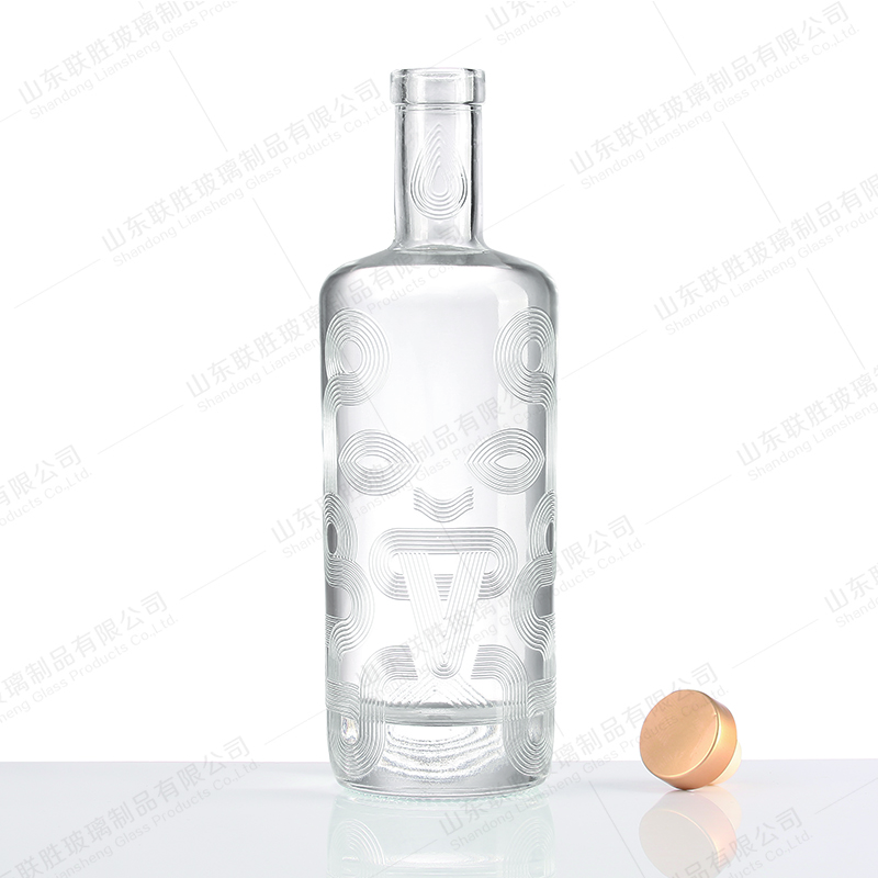 Healthy Lead Free Glass Bottle For Whiskey Vodka Brandy Gin Rum Screen Printing
