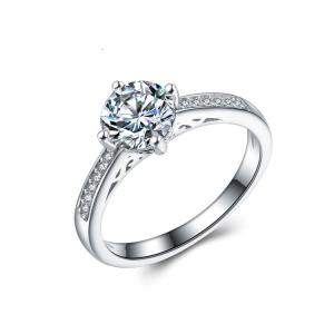 Quality Women Fine Sterling Silver with Hearts Arrows CZ Diamonds Wedding Ring(RE662) wholesale