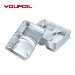 Quality Takeout Disposable Aluminum Foil Container 2 Cavity Foil Pan wholesale