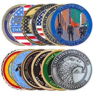 Quality Commemorative Souvenir Gold Silver Brass Coin Customize 3D Metal Challenge Coin wholesale