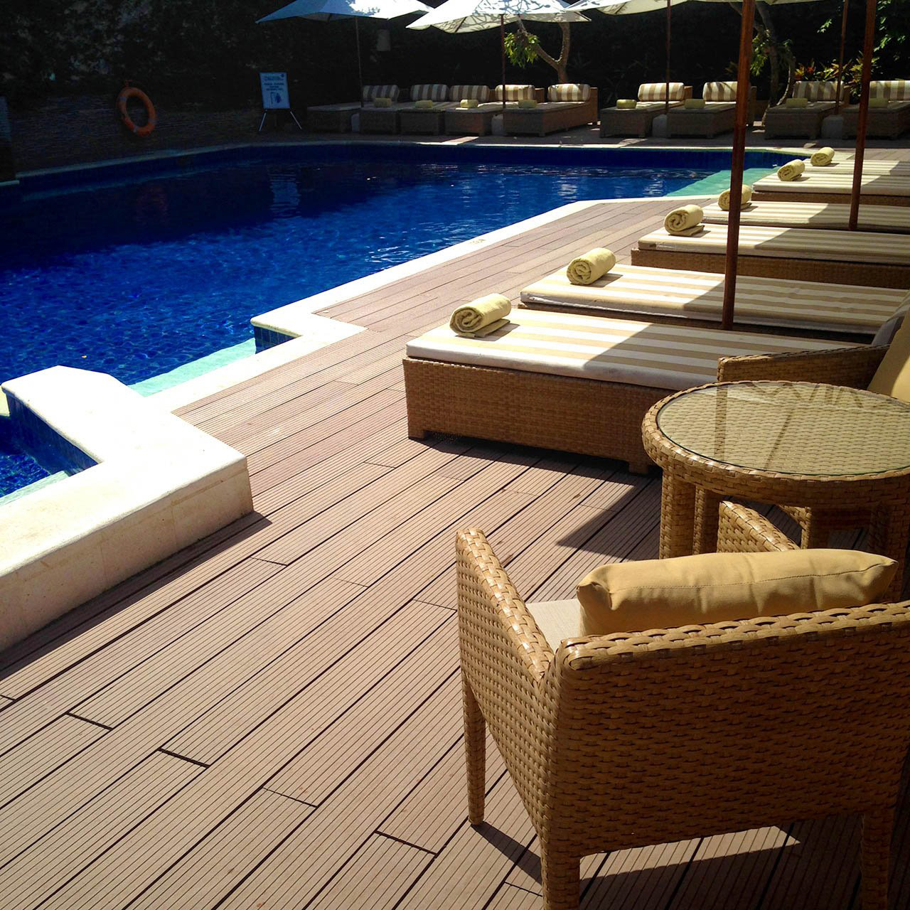Teak WPC Wood Plastic Composite PVC Flooring Terrace Decking Eco-Friendly Matt Finish
