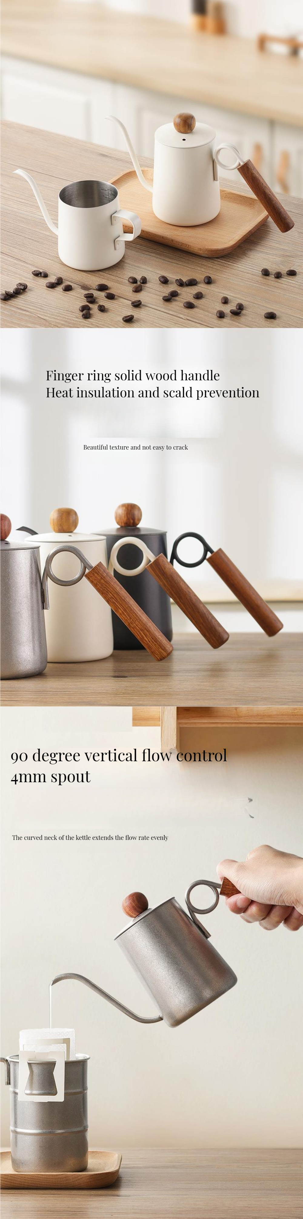 Coffee Making with Stainless Steel Gooseneck Coffee Maker and Long Mouth Drip Spout