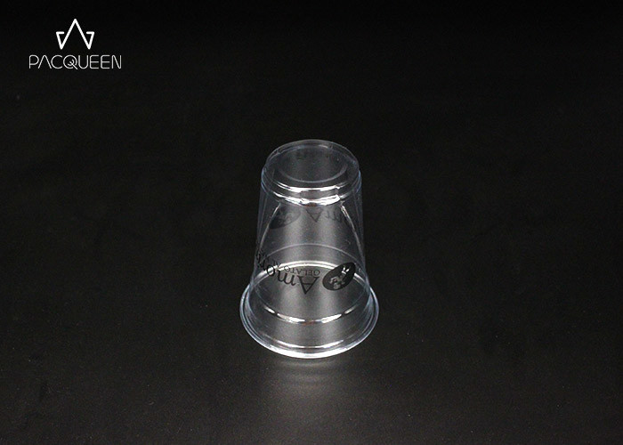 Clear Iced Coffee To Go Cup , Iced Coffee Cups With Lids Flat / Dome