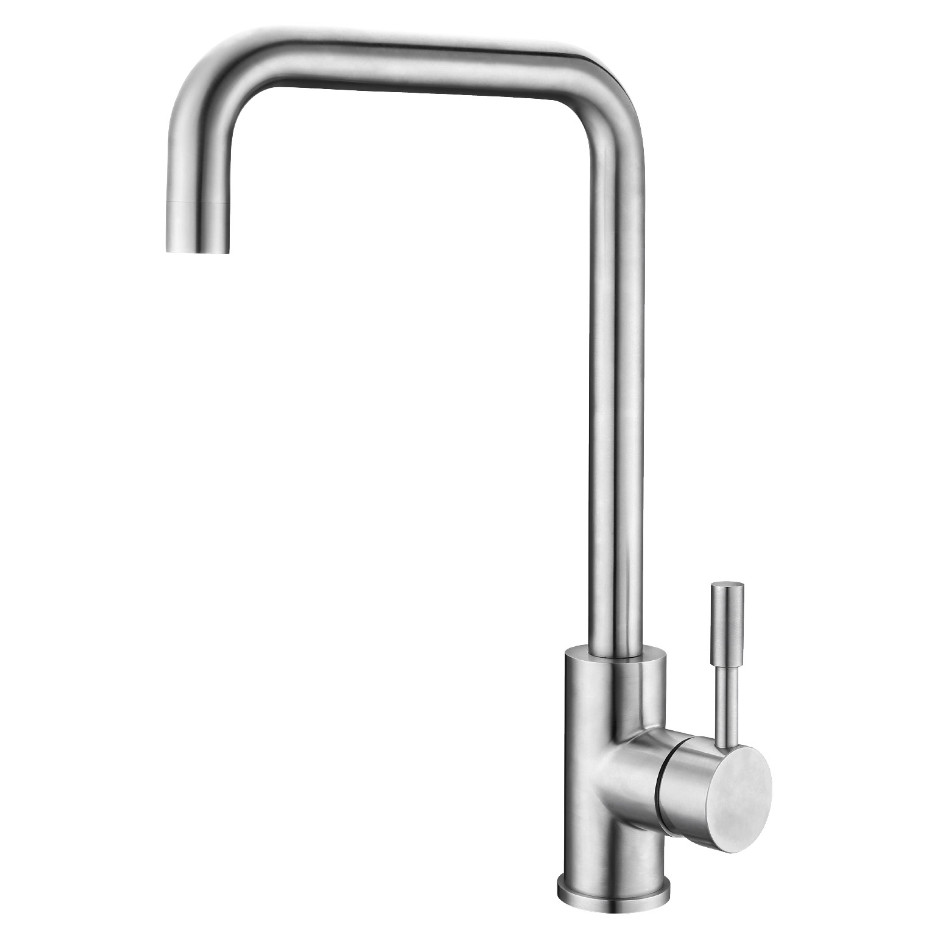 HOMEKA Angled Spout Single Lever Kitchen Faucet Kitchen Sink Extendable Tap
