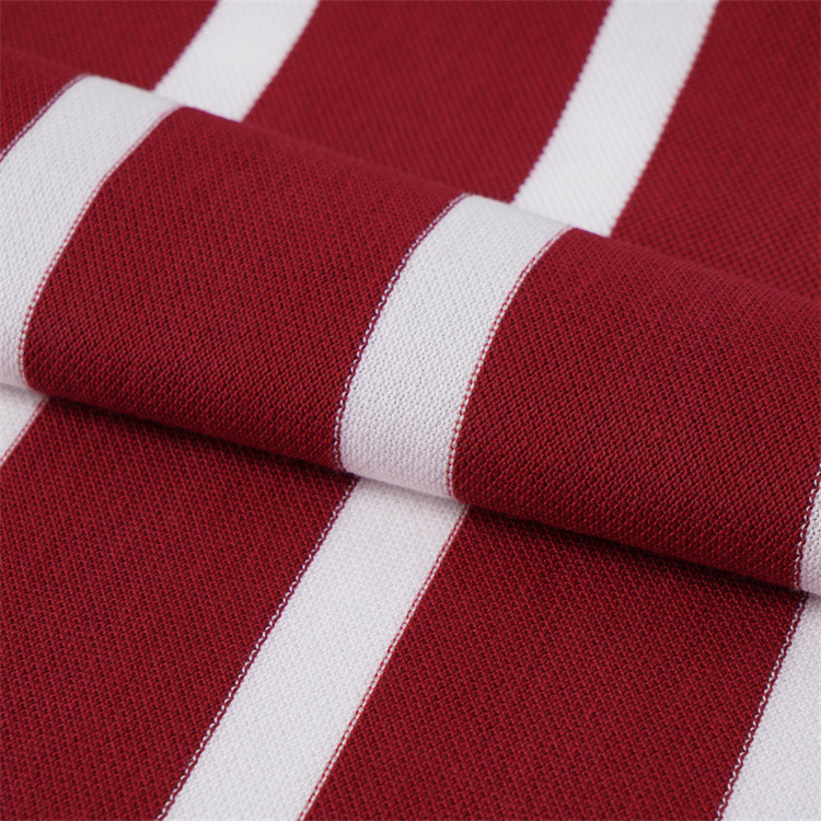 Soft Wear-Resistant Sweat-Absorbent Striped Knit Fabric For Polo Shirt