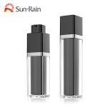 30ml 50ml rotate cosmetic empty black airless lotion pump bottles