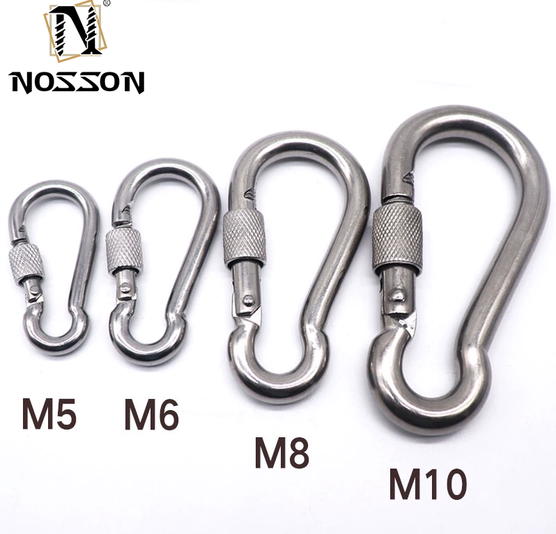 3/8 Inch Quick Link Carabiners Highly Polished Stainless Steel Oval Locking Carabiners Heavy Duty Chain Link Connector
