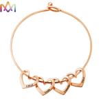 65MM Womens Engraved Bracelets With Heart Pendant