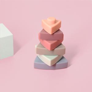 Quality Teething Triangle Silicone Baby Stacking Toys 100% Food Grade wholesale