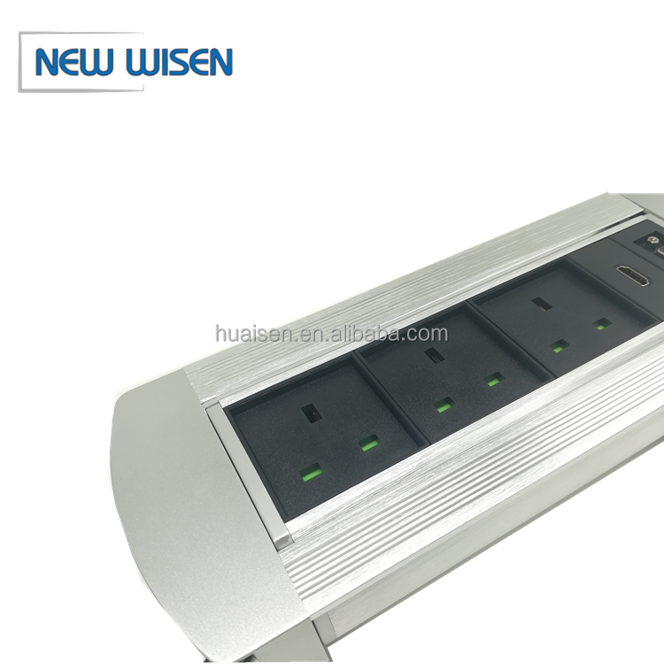 Flip Up Meeting Conference Table Switch Socket Box USB VGA RJ45