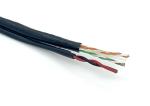 UTP CAT6+2C Unshielded Bulk CCTV Cable 18AWG CCA Power PVC Black Jacket 8 Figure