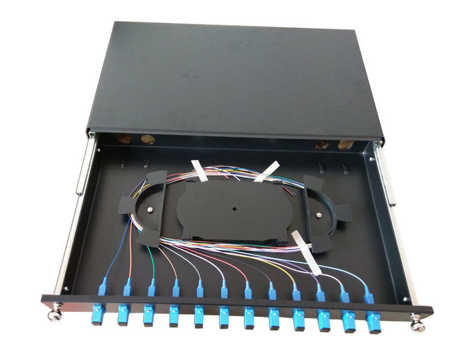 Rack Mounted FTTB 48F Fiber Optic Cable Terminal Cold Roll Steel SC LC