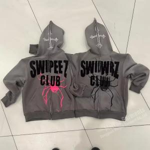Quality Applique Embroidery Patches Rhinestone Custom Hoodies Full Zip Rhinestone Hoodie wholesale