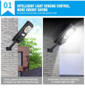 Quality 6500K 12v Dc 100W LED Solar Powered Street Light 110lm/W Home Using wholesale