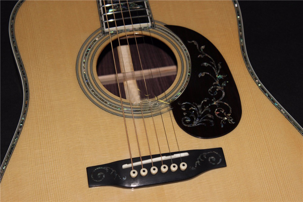 AAAAA all solid wood guitar customize right the best D shape right left handed acoustic electric guitar