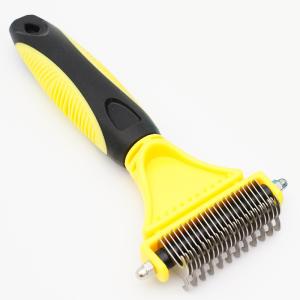 Quality Pet Double-sided Stainless Steel Knot Brush For Dogs And Cats Skin-friendly Hair Remover Comb wholesale