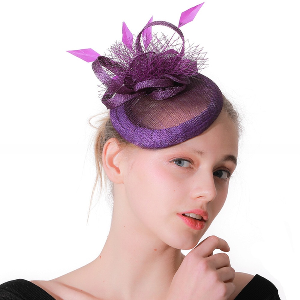 Sinamay And Goose Feather Fascinator Hat Wedding bridal Decoration 10x20CM