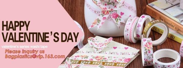 HAPPY VALENTINE'S DAY SERIES WASHI TAPE,Dia3.7cm Animal Flower Whale Washi Tape