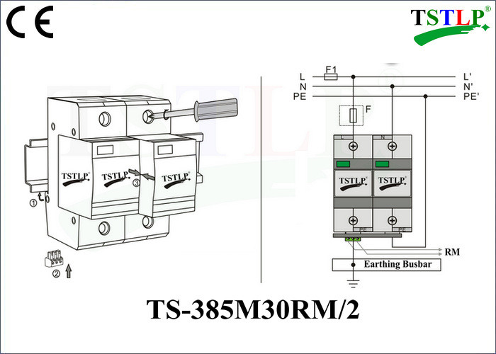 30kA Surge Protection Device For Home 220v / 230v / 320v / 380v / 440v